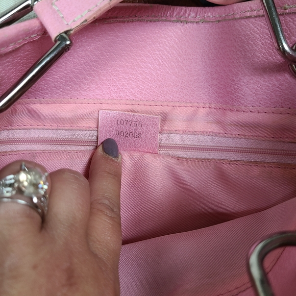 Vintage Gucci Monogram Canvas Shoulder bag- Medium- Signature canvas with pink - Picture 9 of 9